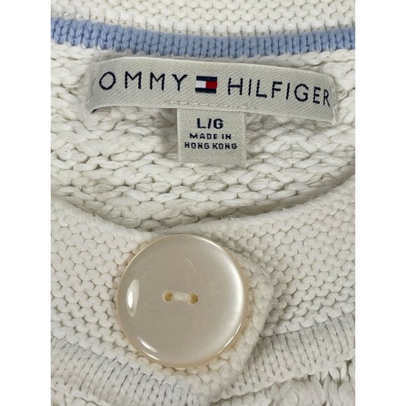 Tommy Hilfiger girls Lg Cardigan Sweater Popcorn Knit cream color Snap buttons - Picture 3 of 6